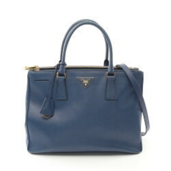 Prada SAFFIANO LUX Galleria Handbag Leather Blue - Picture 1 of 8